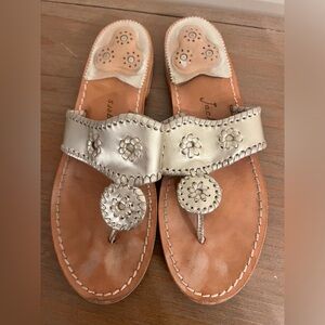 Jack Rogers Gold and Tan Sandals